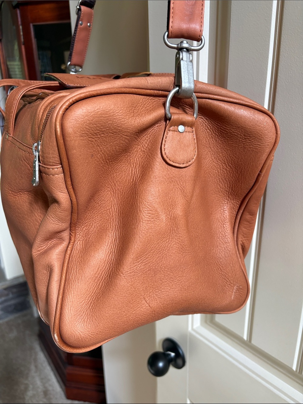 Tan Leather Duffle Bag - Travel Weekender - Picture 3 of 14